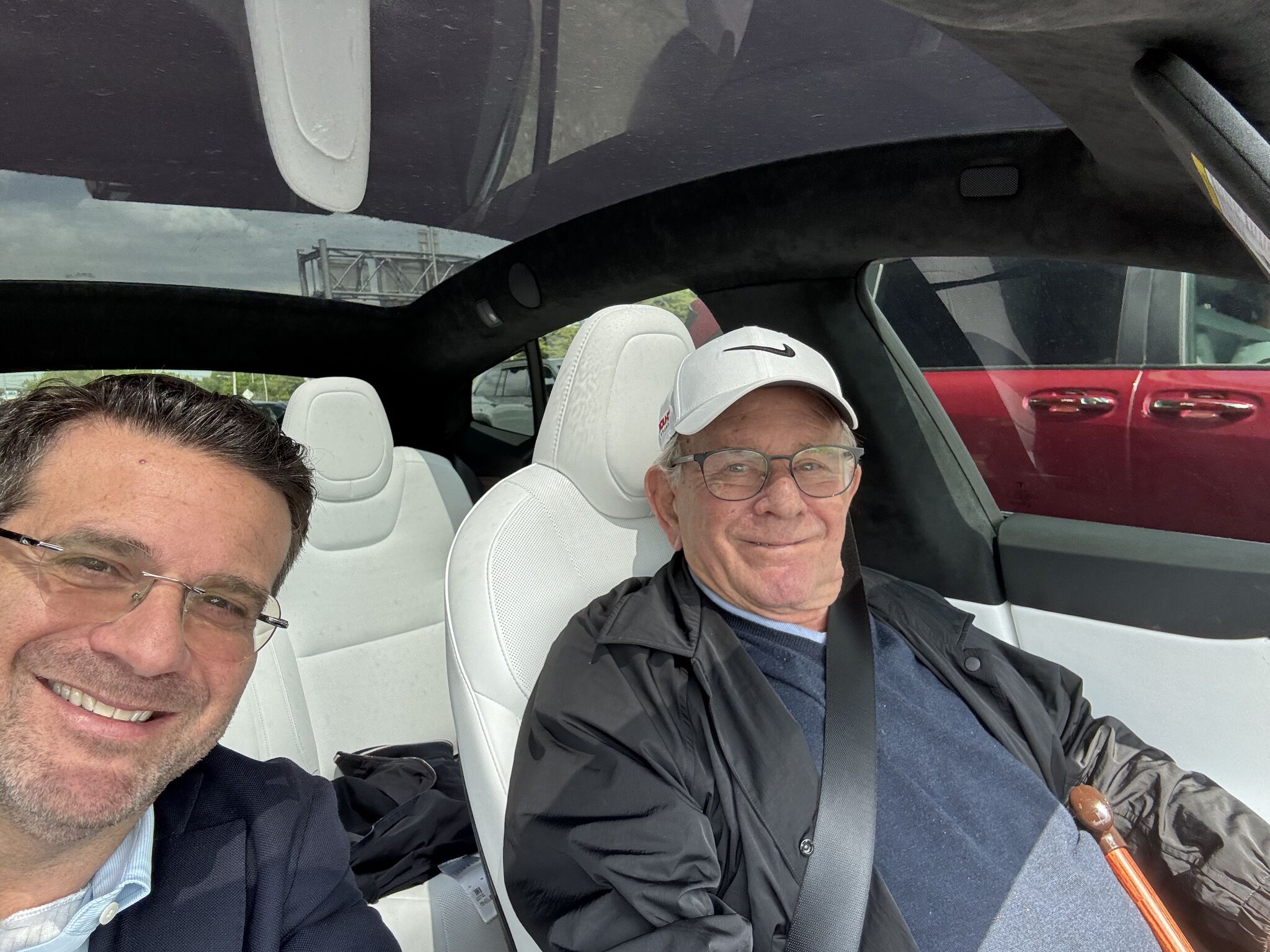 Kenneth Schuckman and Stanley H. Schuckman in a car canvassing trade areas on Long Island